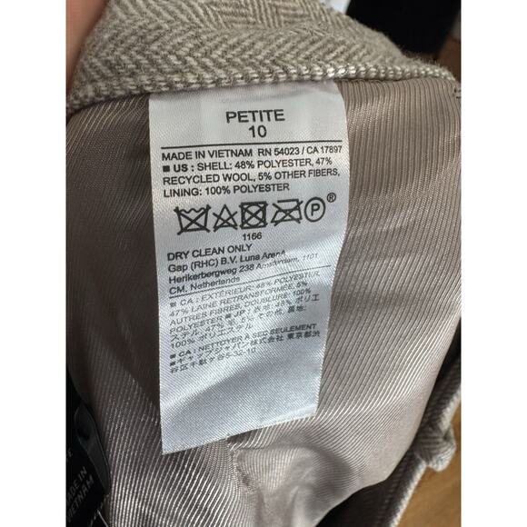 Banana Rep. Women Straight Wool-Blend Herringbone Trouser Puddle Pant 10 Preppy - Picture 5 of 8